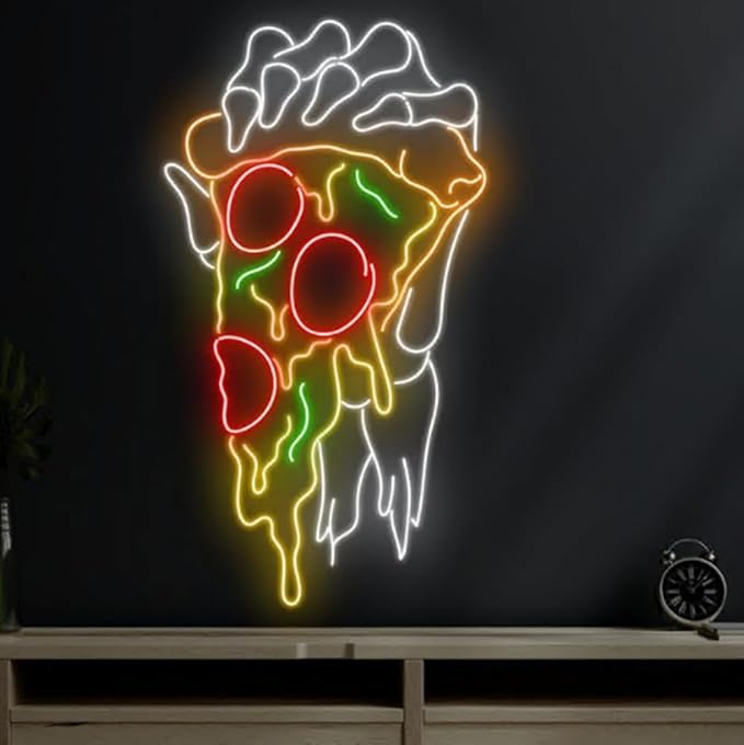 Pizza Skeleton's Hand Neon Sign, Pizza Led Sign, Italian Pizza Restaurant Light - Image 3
