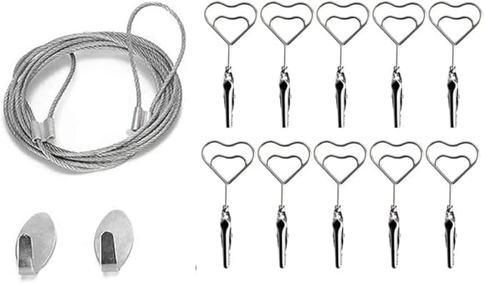 Multi-Purpose Steel Wall Hanging Photo Display Cable Wire Rod - Image 7