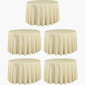 LTC LINENS 5 Pack 108 Inch Round Tablecloths Beige by LTCLINENS