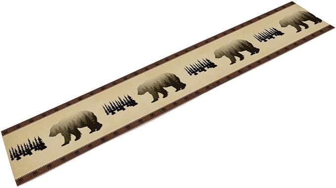 Vintage Bear Table Runner Forest Retro Rustic Cabin Farmhouse Table Runner - Image 2
