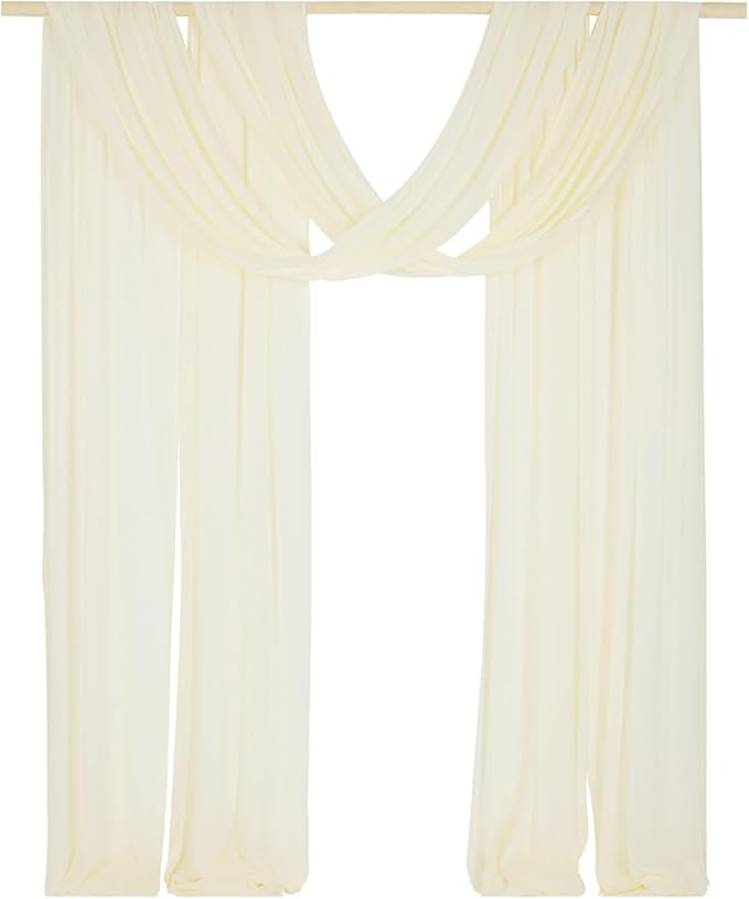 SHERWAY 2 Panels 30Ft Extra Long Chiffon Arch Drapes by SHERWAY
