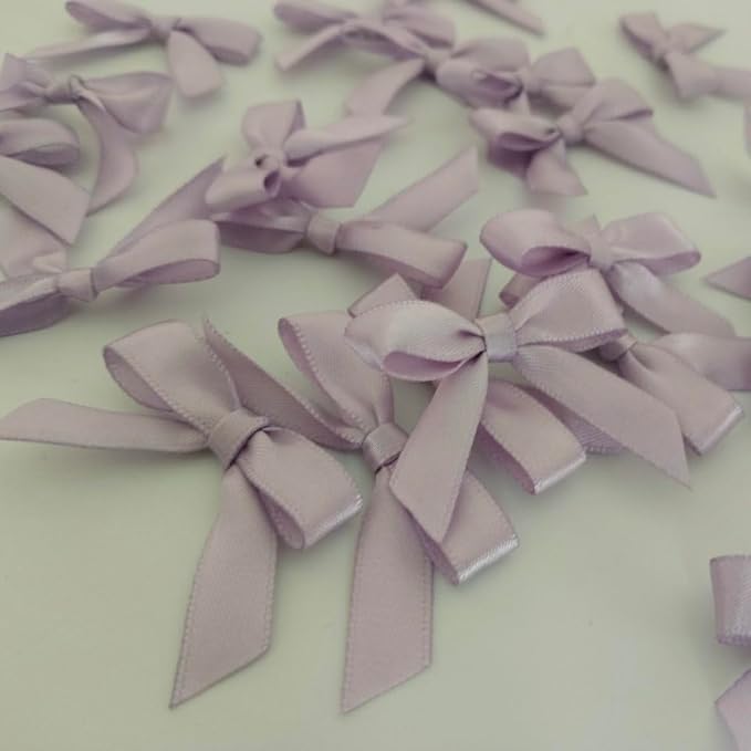 50pcs 1-1/2" Lavender Satin Ribbon Bows - Image 8