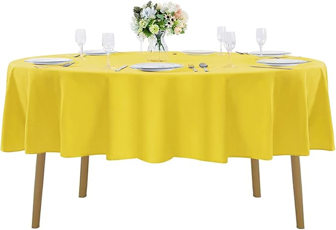 90 inch Round Tablecloth Washable Polyester Table Cloth Decorative Table Cover by Cupuamon