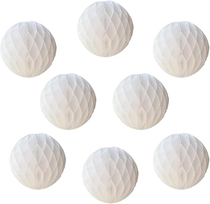 8pcs 10 inch Paper Honeycomb Balls Decorative Tissue Pom Poms Flower Art by ZGjoy