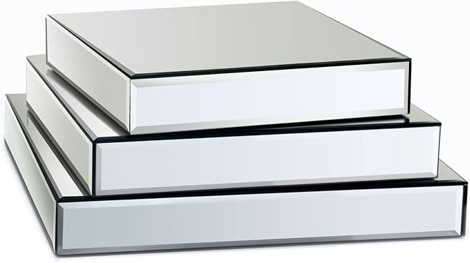 GIMORRTO Mirror Display Riser Stands 3 Set, Glam Accent Table Display Platform by GIMORRTO