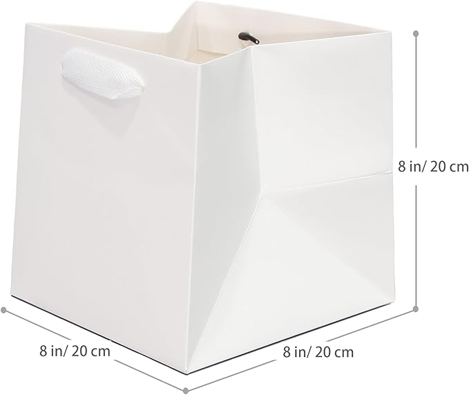 White Paper Gift Bag Small Square Bottom Kraft Paper Bags - Image 2