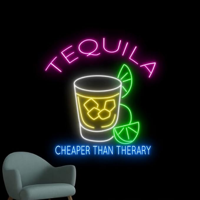 Tequila Neon Sign For Bar Decor, Tequila Bar Led Light, Tequila Glass Neon Light - Image 2