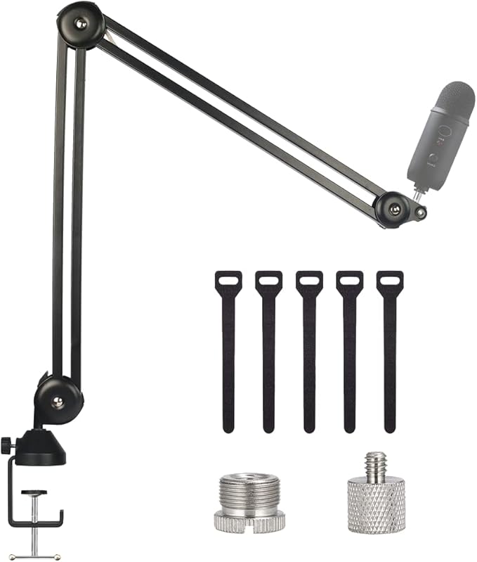 BOMGE heavy duty gaming Mic Boom Arm, Adjustable Studio Microphone Stand Arm by BOMGEMusicStudio