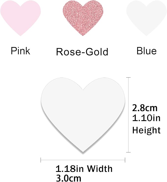 Rose-Gold Pink White Party Decorations – 300Pcs Paper Heart Confetti Birthday - Image 2