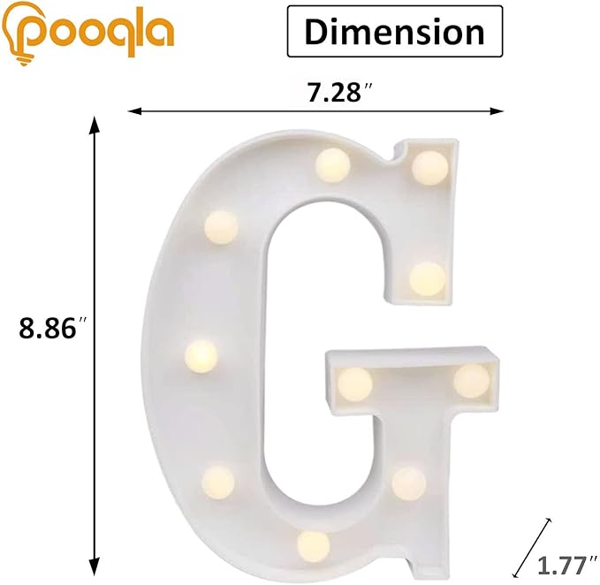 Pooqla LED Marquee Letter Lights Sign, Light Up Alphabet Letter - Image 3