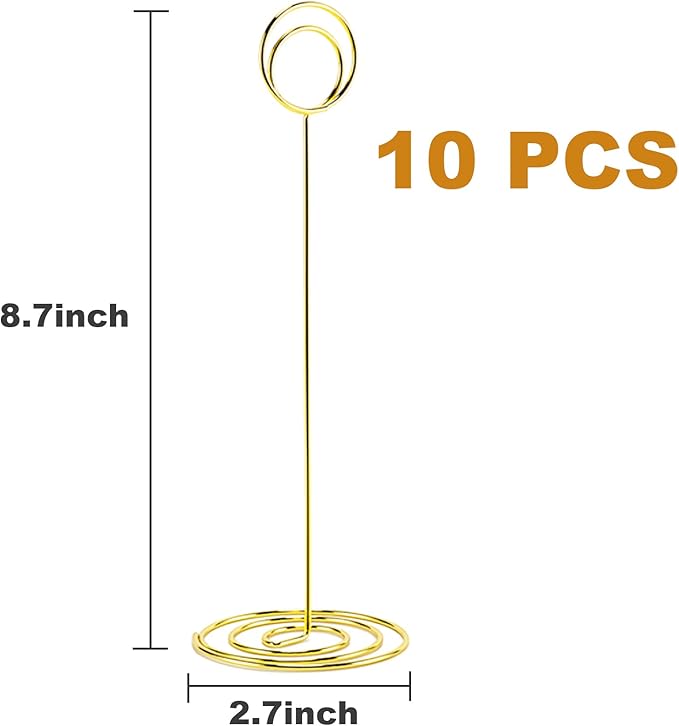 10Pcs Place Card Holder, Table Number Holders, Wire Picture Holder, Table Card - Image 2