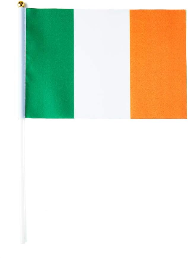 Ireland Flag Irish Flag, Small Mini Handheld Ireland Flags on Stick - Image 2