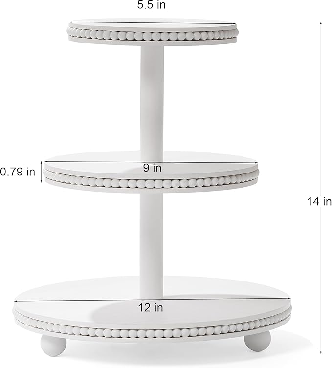 3 Tier Cupcake Stand Round, Wood Cupcake Stand - Image 2