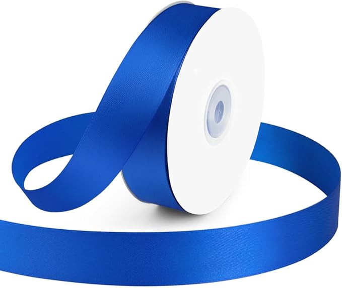 KMER LIFE 1 inch Wide x 50 Yards Royal Blue Single Faced Polyester Satin Ribbon by KMERLIFE