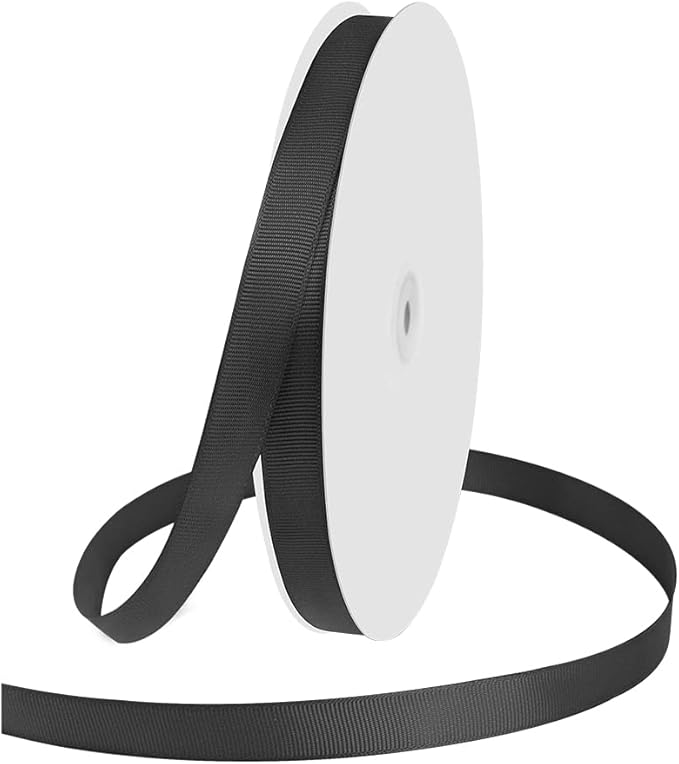 5/8" X 100 Yards Black Grosgrain Ribbon, Premium Grosgrain Ribbon by KMERLIFE
