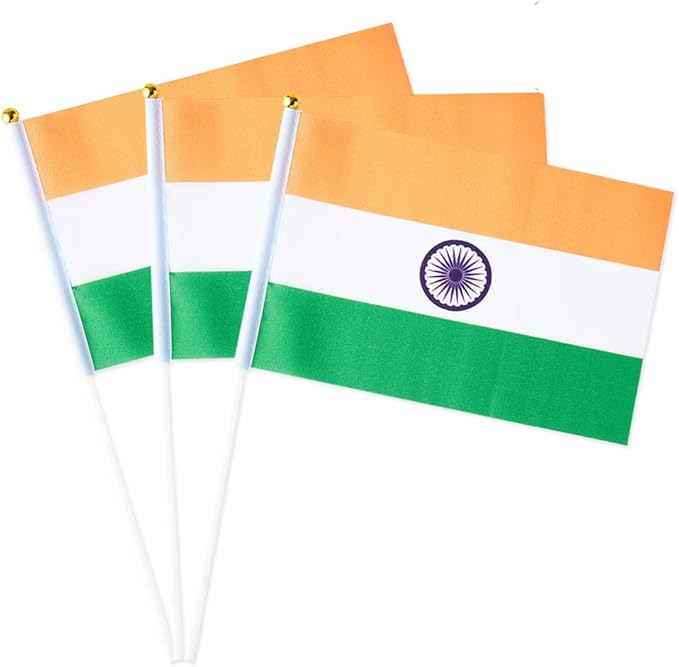 India Flag Indian Flag, Small Mini Handheld India Flags on Stick by Mflagperft