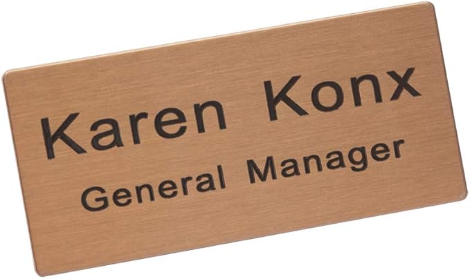 Custom Engraved Name Tag Badge for Business Personalized Metal Identification by Icomecn