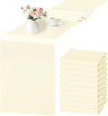 SHEJIZE 10 Pack White Satin Table Runner 12x108 Inches Long, Bright Silky by SHEJIZE