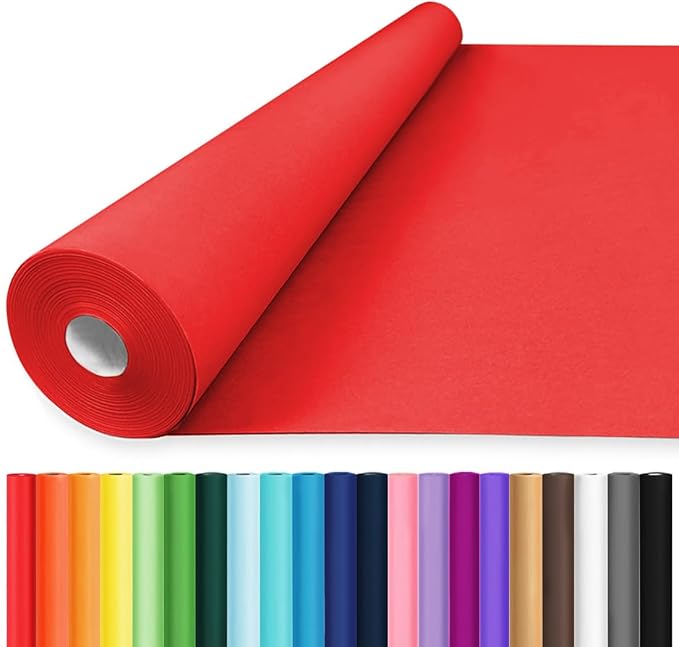 Vanhench 30"×1200" Red Wrapping Paper Roll, Craft Paper by Vanhench