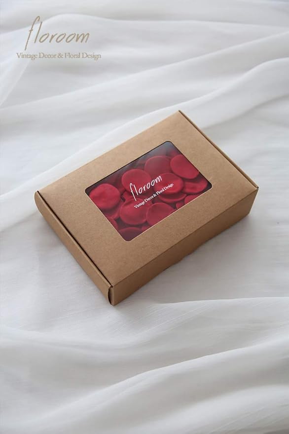 Floroom 500pcs Rose Petals Dark Red Faux Silk Flower Petals - Image 7