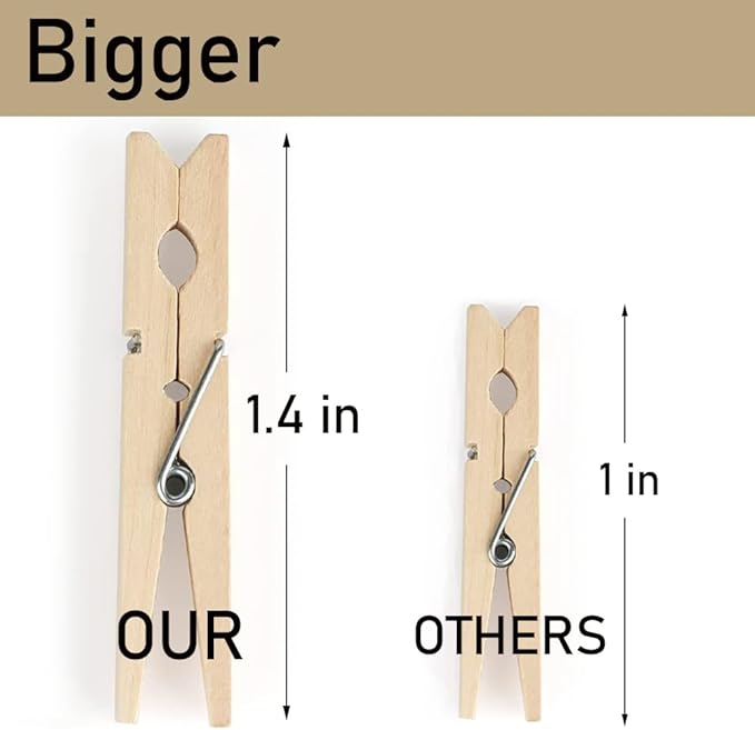 1.4 Inch Mini Clothes Pins for Photo, Wooden Clothespins for Baby Shower - Image 3