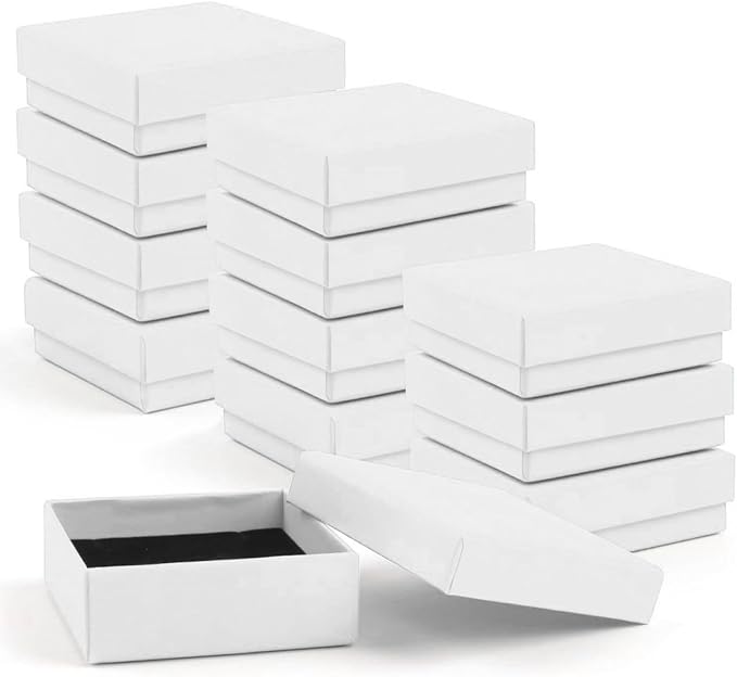 Gift Box Necklace Earring Ring Box Gift Box, 12 Pieces Square Cardboard Jewelry by Coobbar