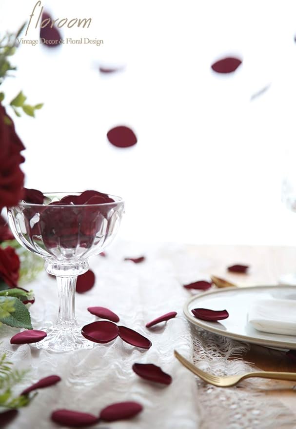 Floroom 300pcs Rose Petals Burgundy Faux Silk Flower Petals - Image 6