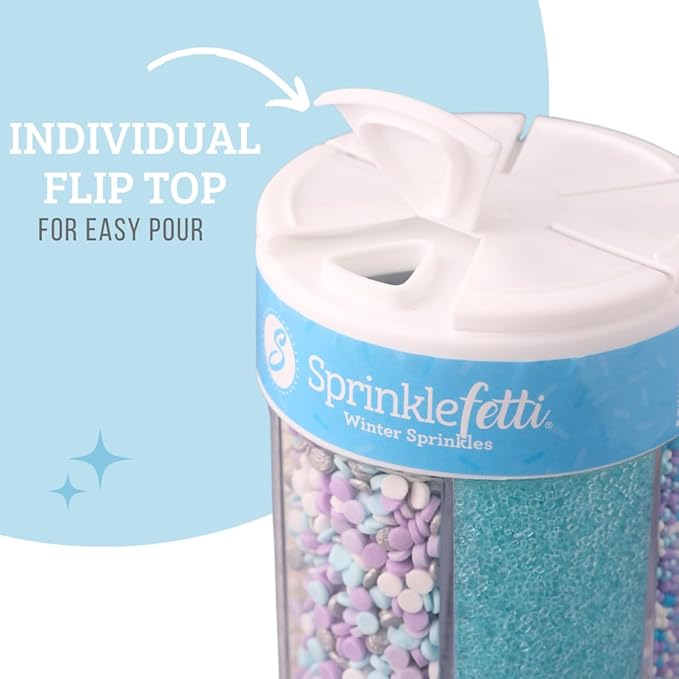 Sweets Indeed Winter Sprinkles – 6.75 oz | Frozen Snowflake Sprinkles - Image 4