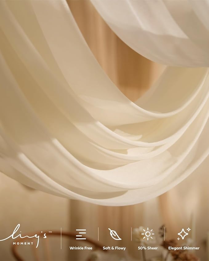 Ling's moment Wedding Arch Draping Fabric 2 Panels 32Ft x 30" Wrinkle-Free - Image 5