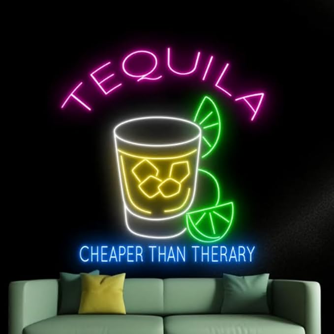 Tequila Neon Sign For Bar Decor, Tequila Bar Led Light, Tequila Glass Neon Light - Image 3