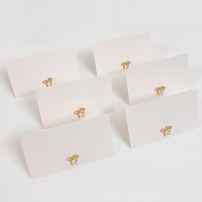 26Pcs Decorative Bow Place Card Holders Bulk Gold Name Card Stands Set Photo - Image 9