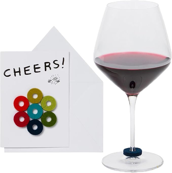 Graf Lantz - Wine-Ote's Merino Wool Wine Glass Charms 7 Count - Drink Markers - by GrafLantz