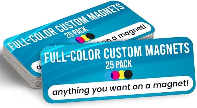 Magnet Me Up Custom 10x3 Inch Rectangle Magnet, 25 Pack, Customizable by MagnetMeUp