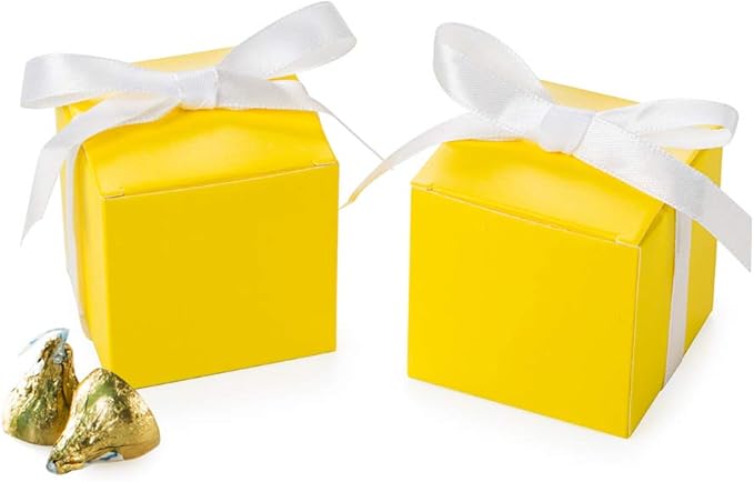 AWELL Yellow Gift Candy Box Bulk 2x2x2 inches by AWELL