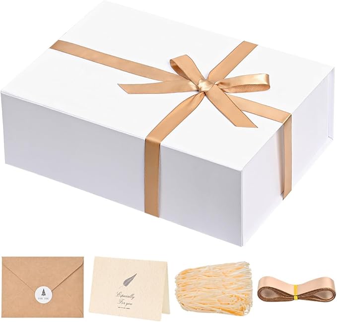 LIFELUM White Gift Box 13.85 x 8.35 x 4.45 inch Wedding Gifts Box by LIFELUM