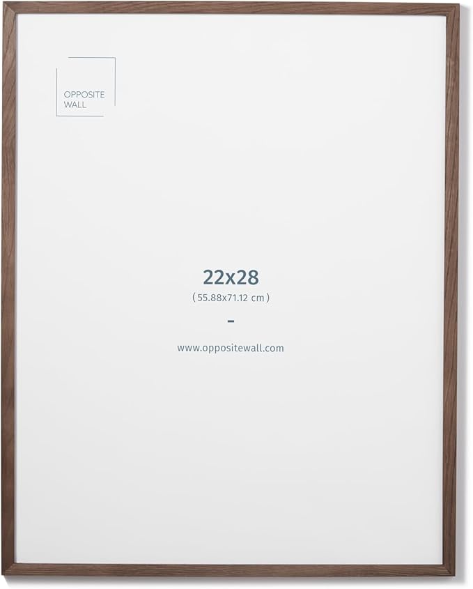 Opposite Wall - 22x28 in - Dark Solid Oak Wood Picture Frame - Lightweight by OppositeWall