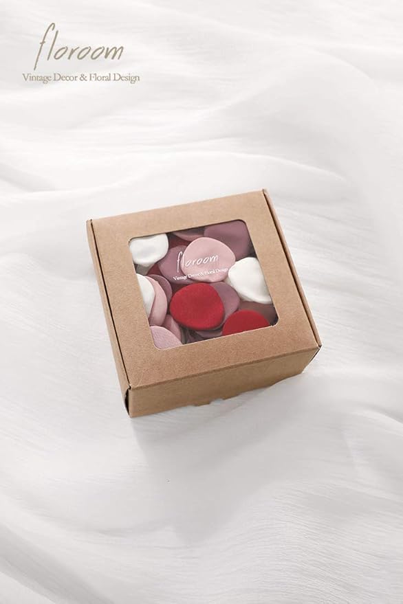 Floroom 300pcs Rose Petals Elegant Maroon Faux Silk Flower Petals - Image 7