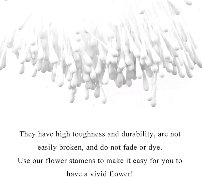 HAHIYO 700Pcs 2mm White Matte Double Heads Flower Stamen Pistil - Image 5