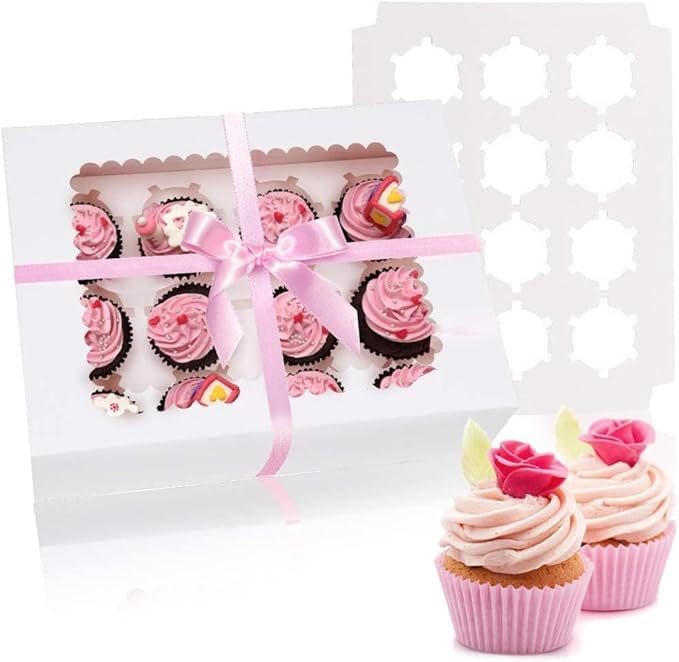 Rarapop 6 Pack Cupcake Boxes Hold 12 Standard Cupcakes, Food Grade Cupcake - Image 2