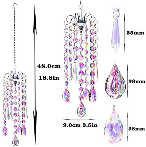 H&D HYALINE & DORA Chandelier Wind Chimes AB Coating Crystal Prisms Hanging - Image 8
