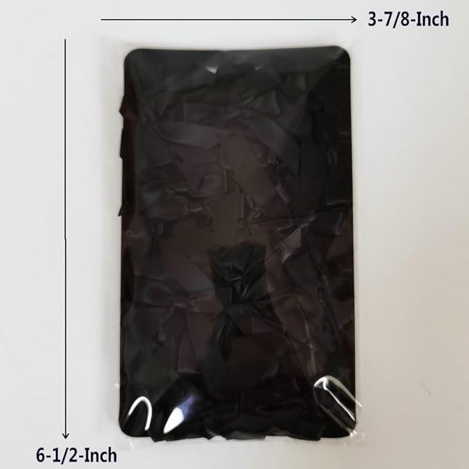 50pcs 1-1/2" Mini Black Satin Ribbon Bows Without Twist Ties - Image 5
