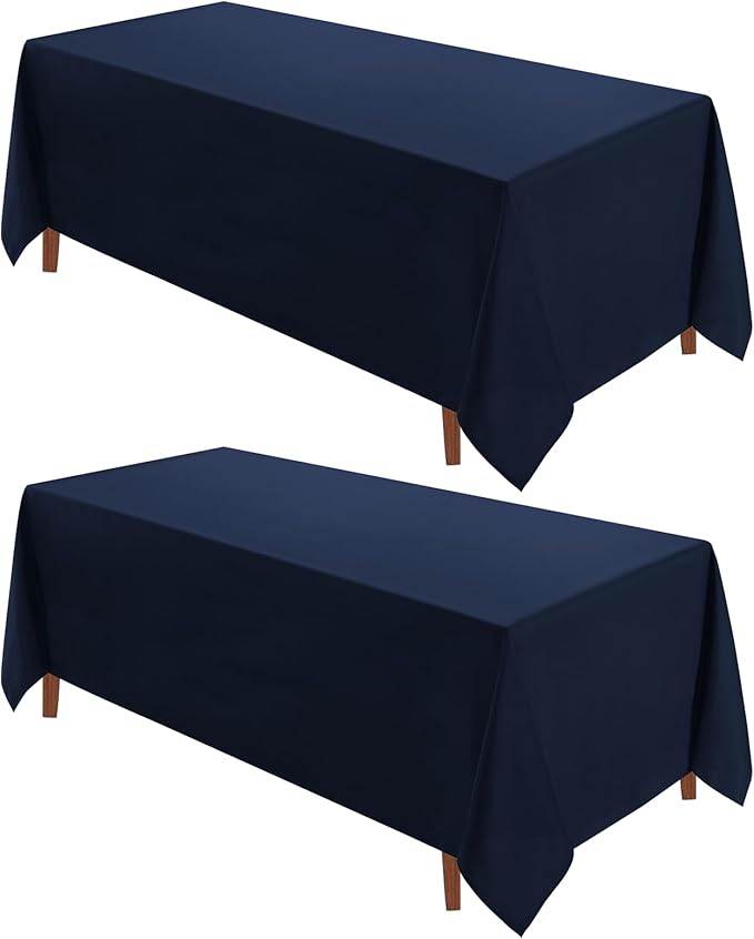 VidaFete Tablecloth 2 Pack 90 * 132inch Rectangle Table Cloth Polyester by VidaFete