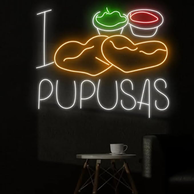 I Love Pupusas Neon Sign, Salvadoran Pupusas Led Sign, Custom Neon Sign - Image 2