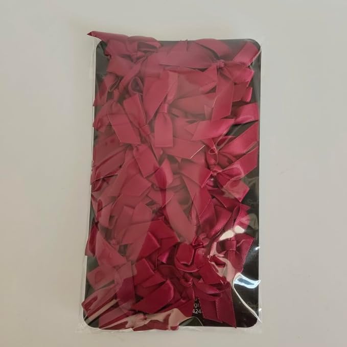 50pcs 1-1/2" Burgundy Satin Ribbon Bows Without Twist Ties Giant Bows - Image 6