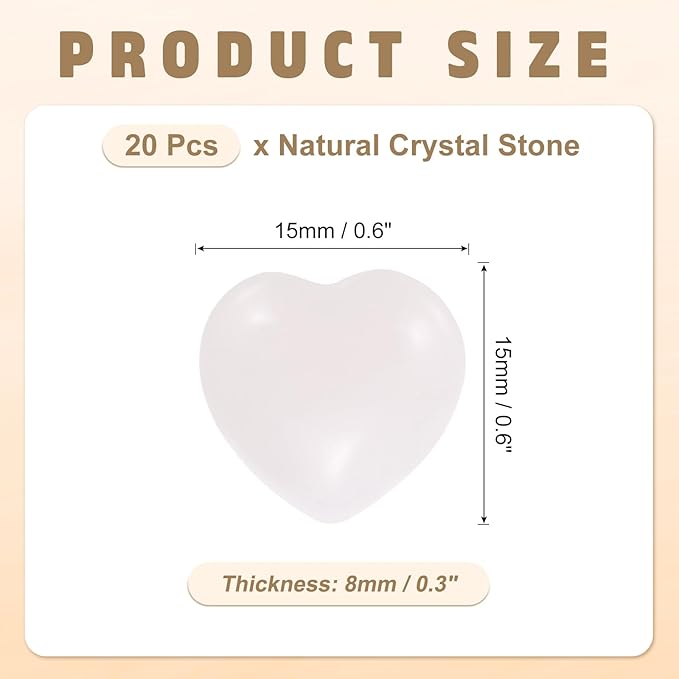 PATIKIL 20 Pcs Natural Heart Shaped Crystal Stone, 0.6 Inch Mini Polished Love - Image 2