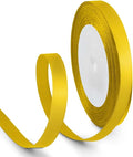 3/8 Inch 25 Yards Satin Ribbon Yellow, Solid Color Fabric Ribbon by HimBen