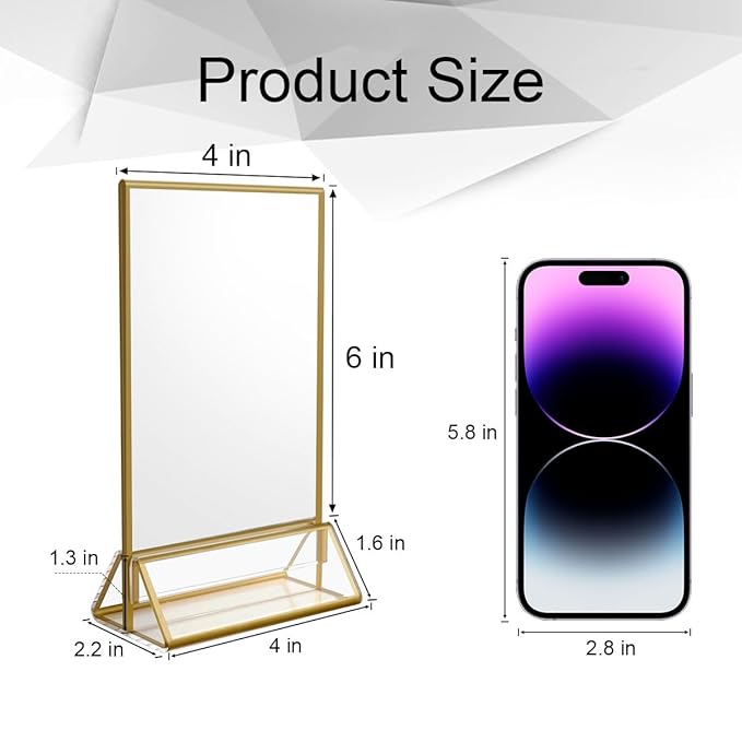NIUBEE 6Pack 4 x 6 Clear Acrylic Sign Holder - Image 2