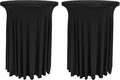 Fivenl 2 Pack Spandex Cocktail Table Skirt 32"x 43" Black Stretch Cocktail by Fivenl