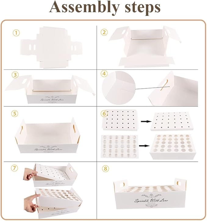 30 Pieces biodegradable confetti Cones and Stand Tray Paper Cone Box 30 Holes - Image 5