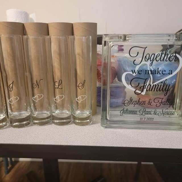 Glass Unity Sand Set for Weddings w LID, Ink Printed - Image 7